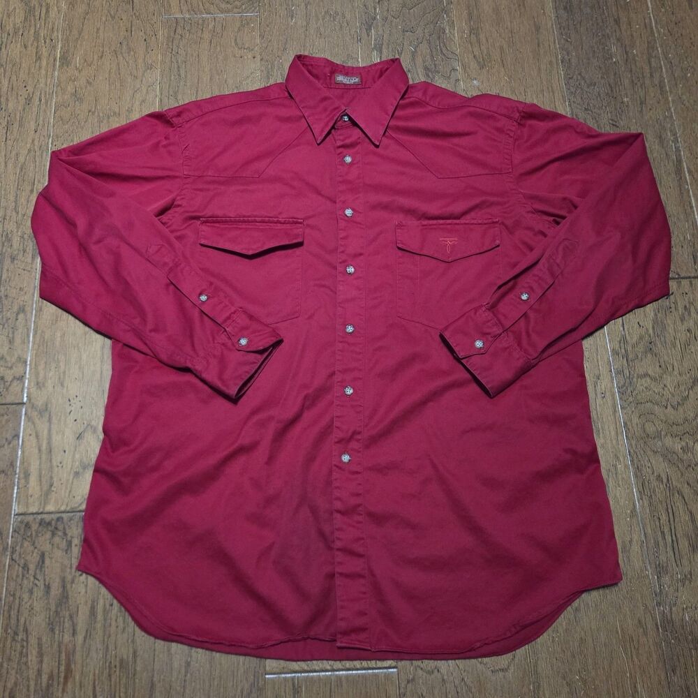 Lucchese 1883 Original Mens Long Sleeve Button Front Western Shirt Large Red